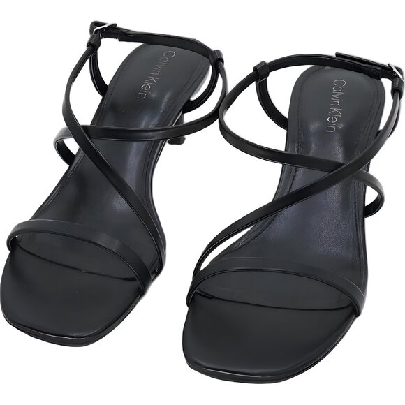 Calvin Klein Ishaya Strappy Low Stiletto Sandals Black Women's US 9.5M - Picture 5 of 6